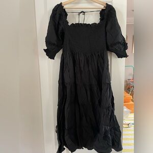 Hill House Black Swiss Dot Nap Dress